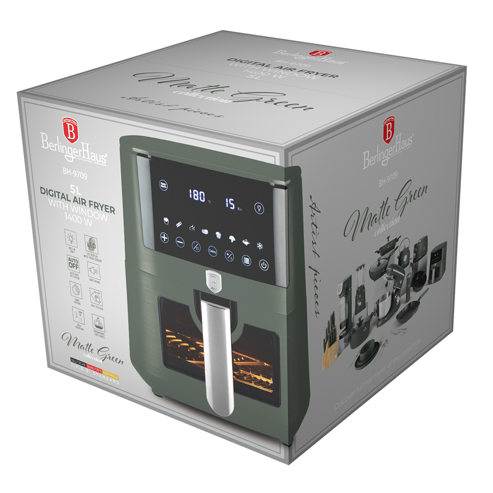 Berlinger Haus Berlinger Haus Airfryer XL - 5 liter - Mat groen