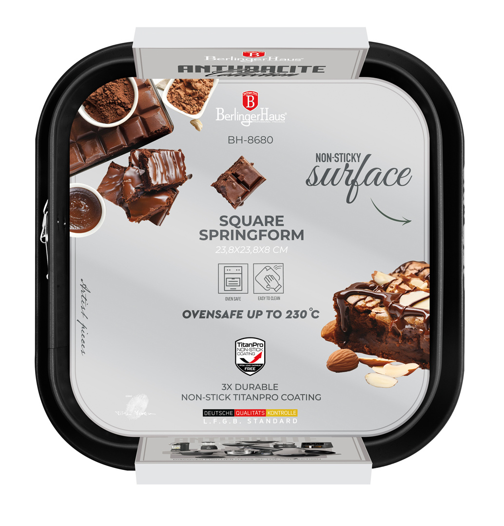 Berlinger Haus Berlinger Haus Springvorm vierkant - 28 x 28 cm - Mat antraciet