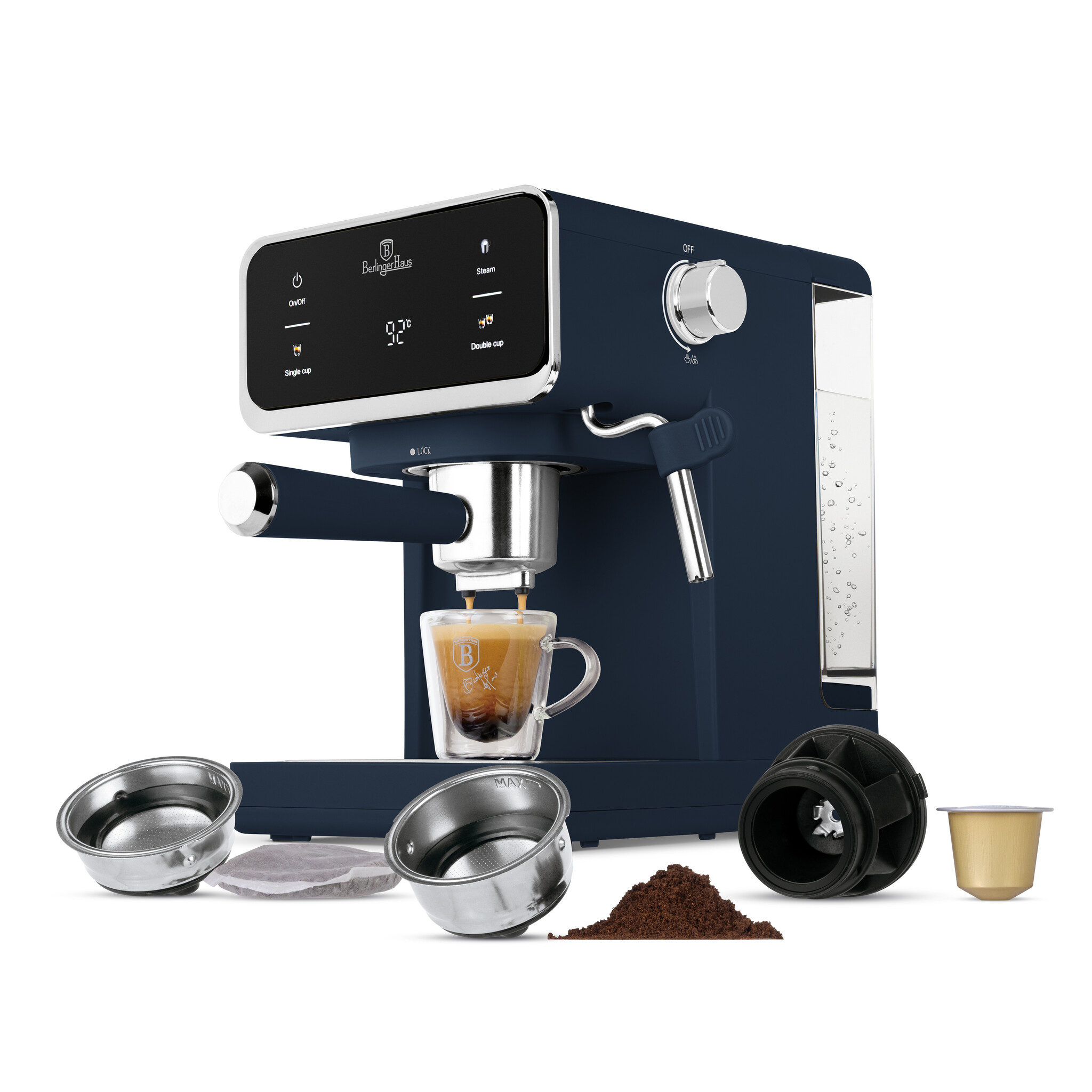 Berlinger Haus Berlinger Haus Digital Espresso / Coffee Machine - Matte blue