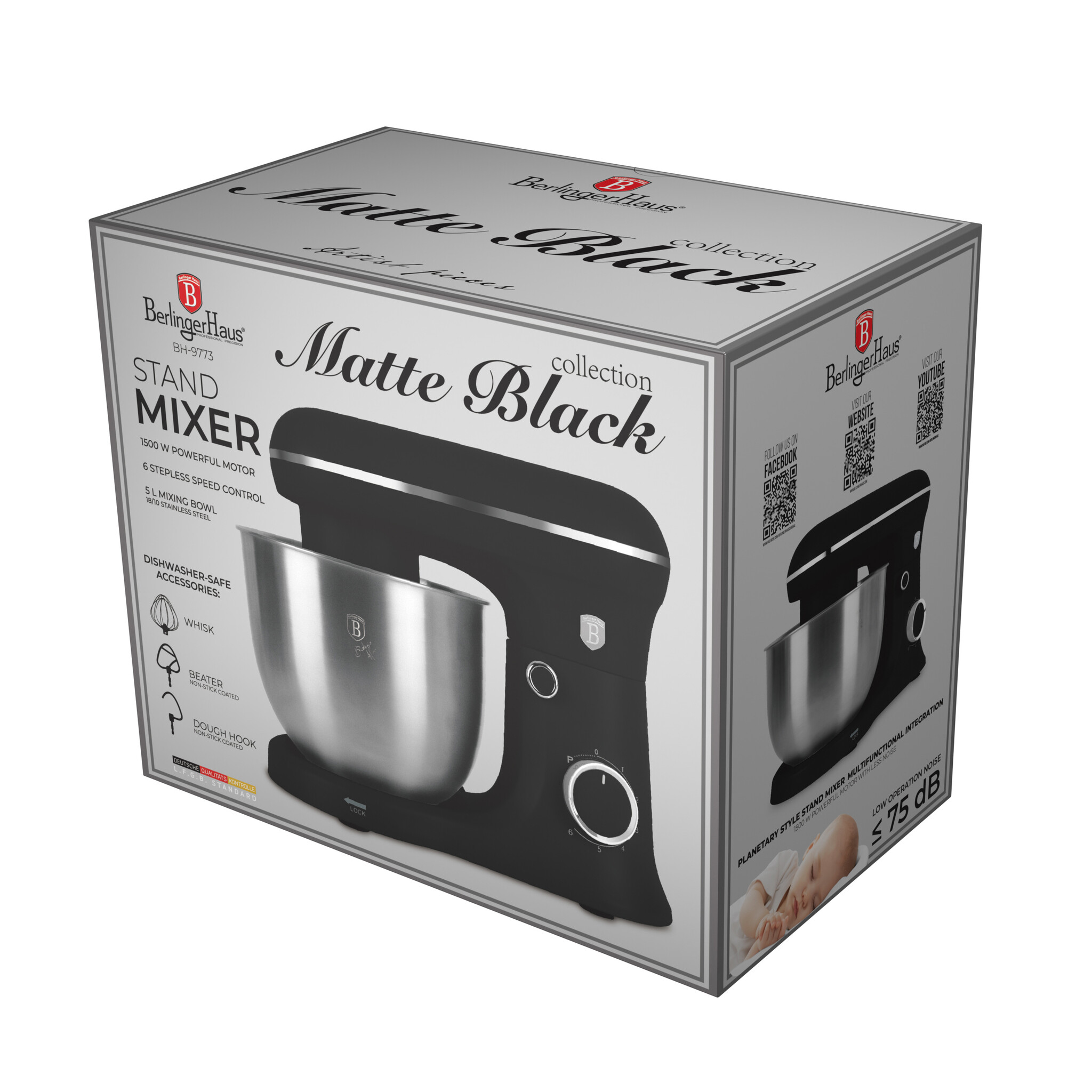 Berlinger Haus Berlinger Haus Kitchen machine - 5 liters - Matte black