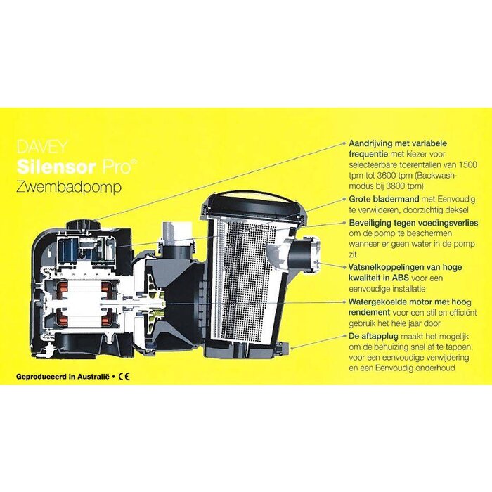 Davey Davey Silensor Pro SP200BT variabele zwembadpomp 18 m3/u