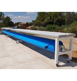 Blue poolcovers Oprolsysteem BP-D electric met Bank, prijs op aanvraag.