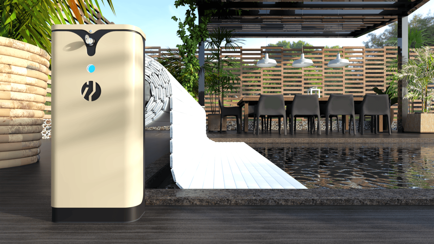 Blue poolcovers Electrisch DESIGN oprolsysteem BP-L voor lamellen, volautomatisch