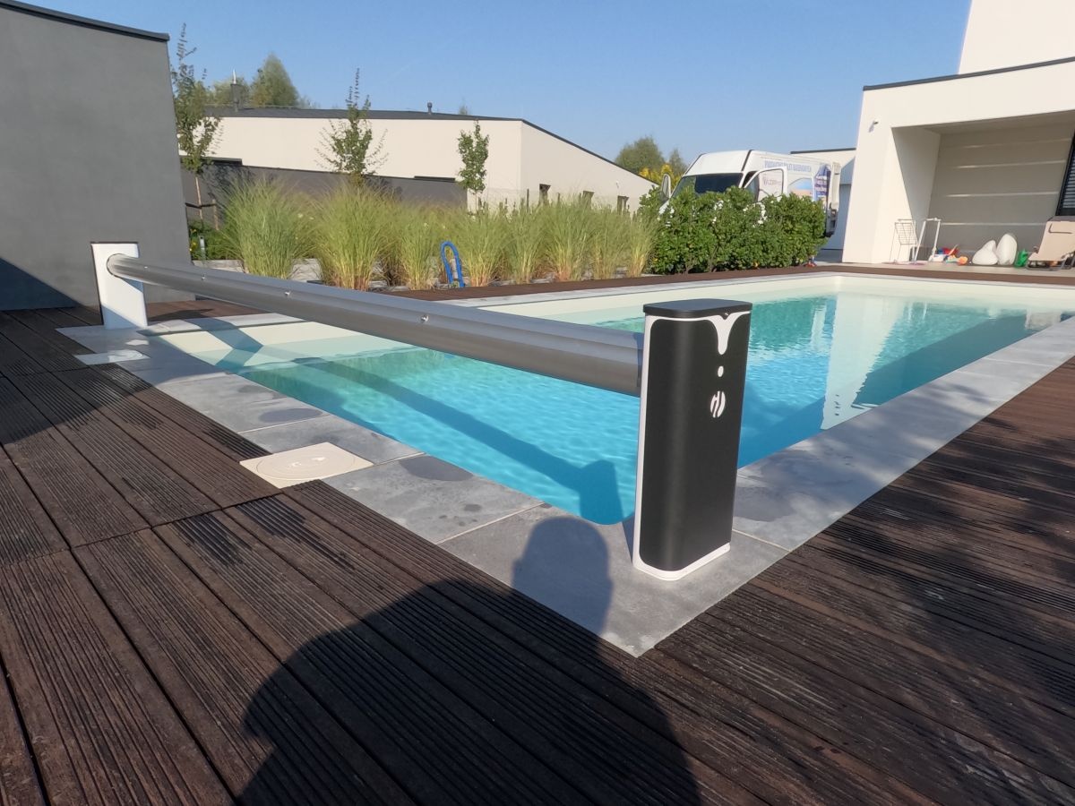 Blue poolcovers Electrisch DESIGN oprolsysteem BP-L voor lamellen, volautomatisch