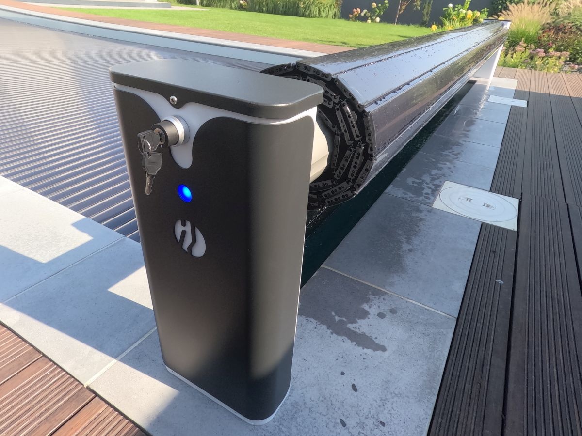 Blue poolcovers Electrisch DESIGN oprolsysteem BP-L voor lamellen, volautomatisch