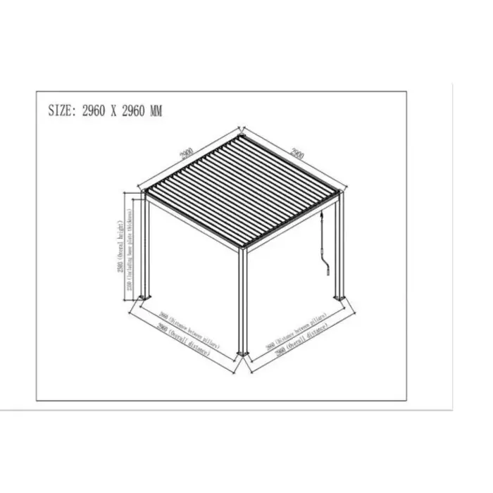 Lamellen Overkapping Milano 3 x 3 | Wit