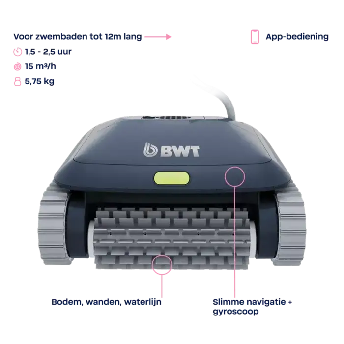 BWT BWT Zwembadrobot ES 800 robotic pool cleaner + intelligente navigatie + APP bediening