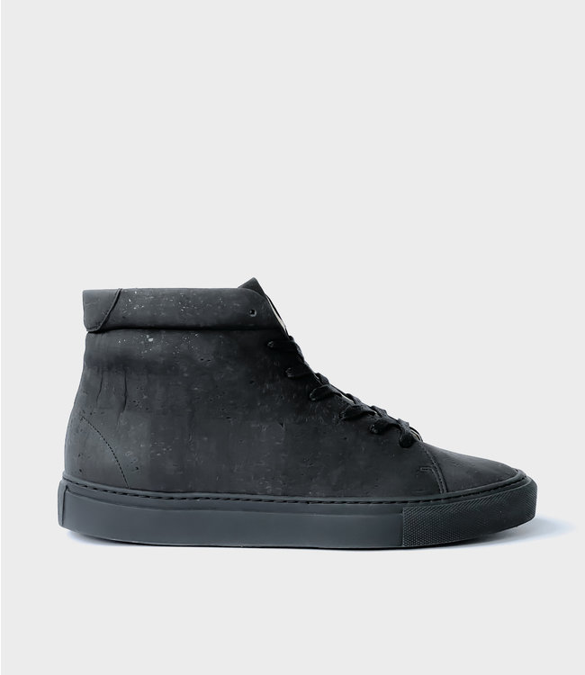 Sydney Brown Sneaker High - Charcoal | Vegan Kurk sneakers