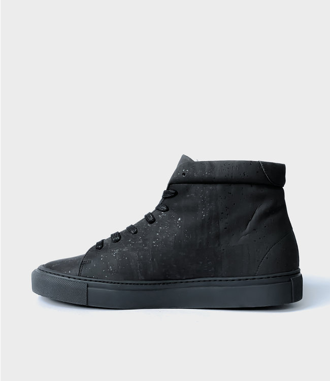 Sydney Brown Sneaker High - Charcoal | Vegan Cork sneakers