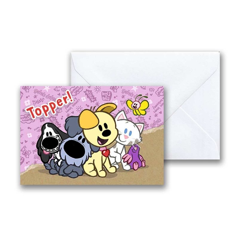 Woezel en Pip Woezel en Pip 'Topper' -  mini-ansichtkaart met envelop