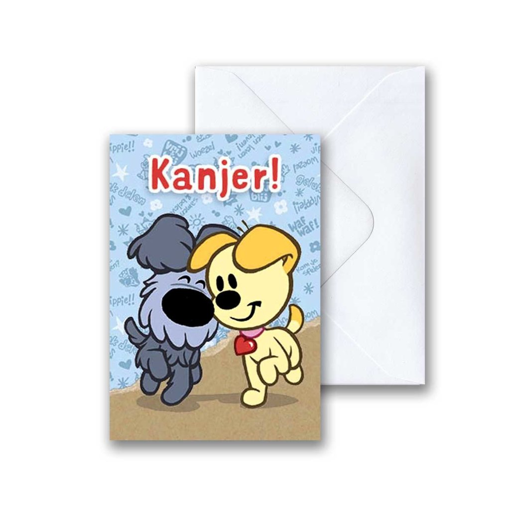 Mini-ansichtkaart en 'Kanjer!' - kinderboekenkado