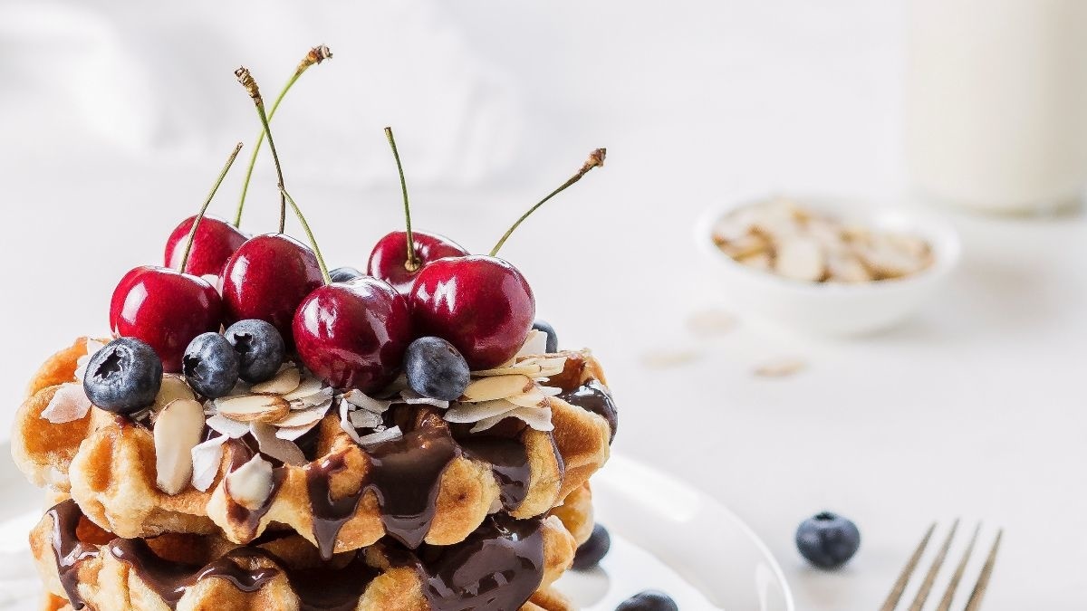Rezept: Belgische Waffeln mit Eis