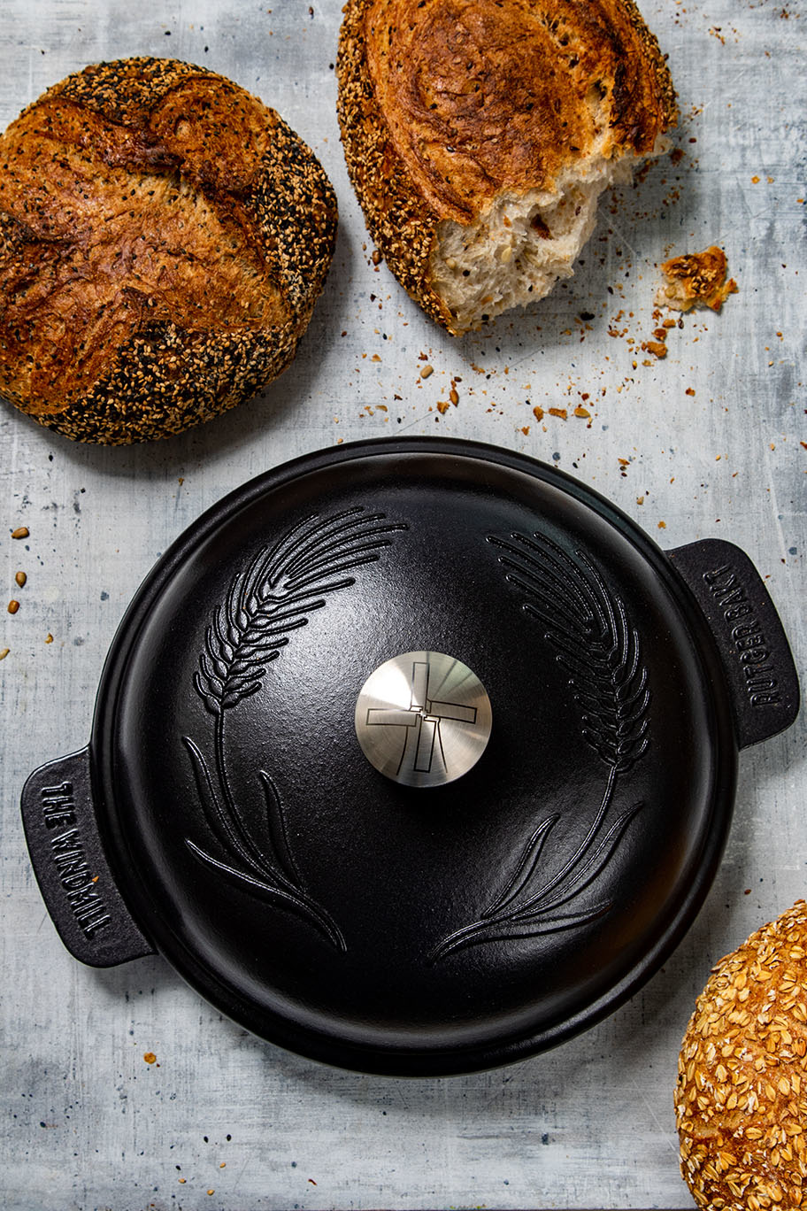 Cocotte En Fonte émaillée Pour Pain Au Levain - Double Moule 16,5 Cm, Va Au Four Jusqu'à 260°C, Capacité 4L