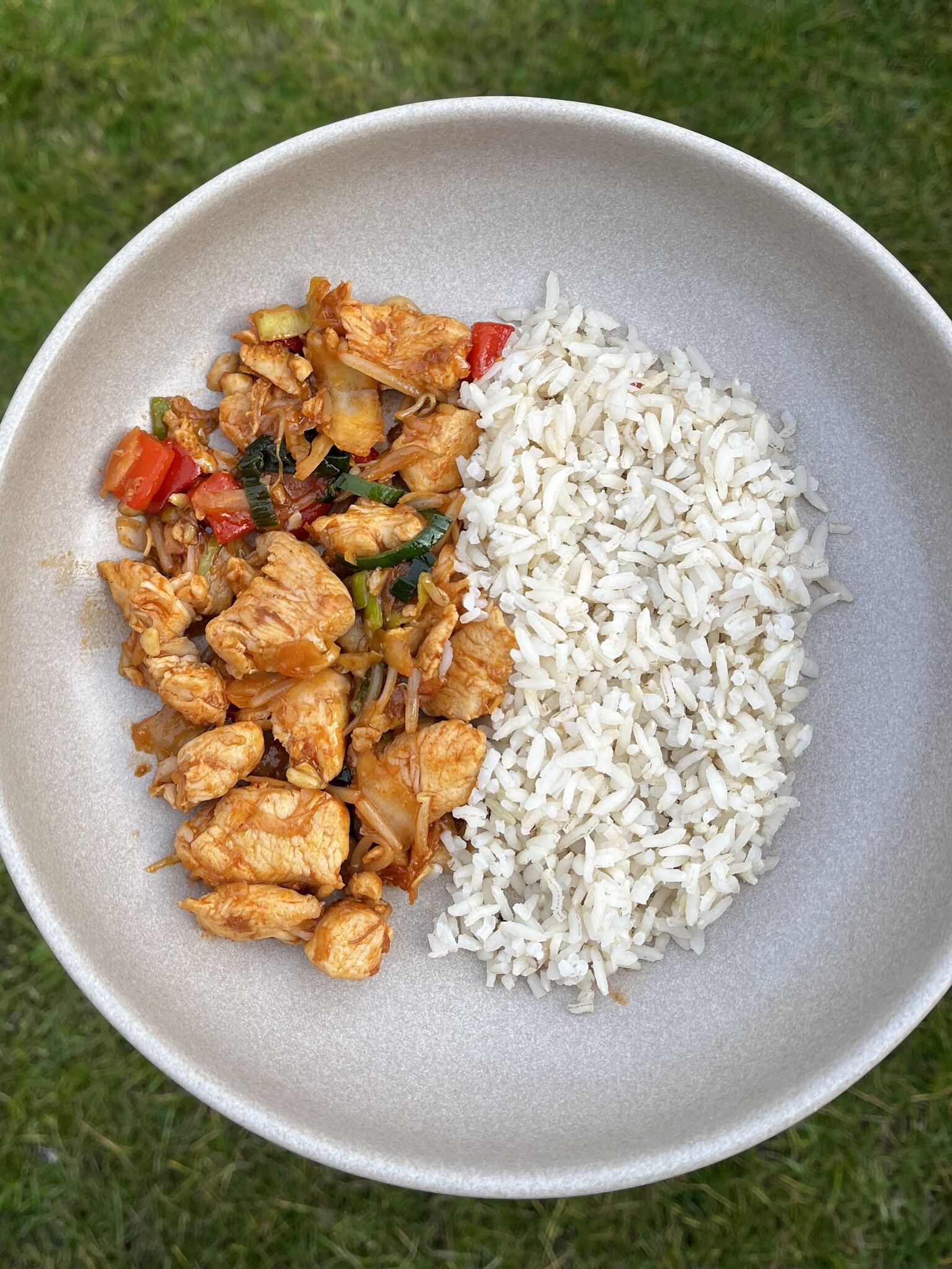 Rijst met Zoetzure Saus van het Kampvuur