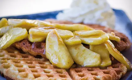 Recette : Gaufres aux pommes caramélisées