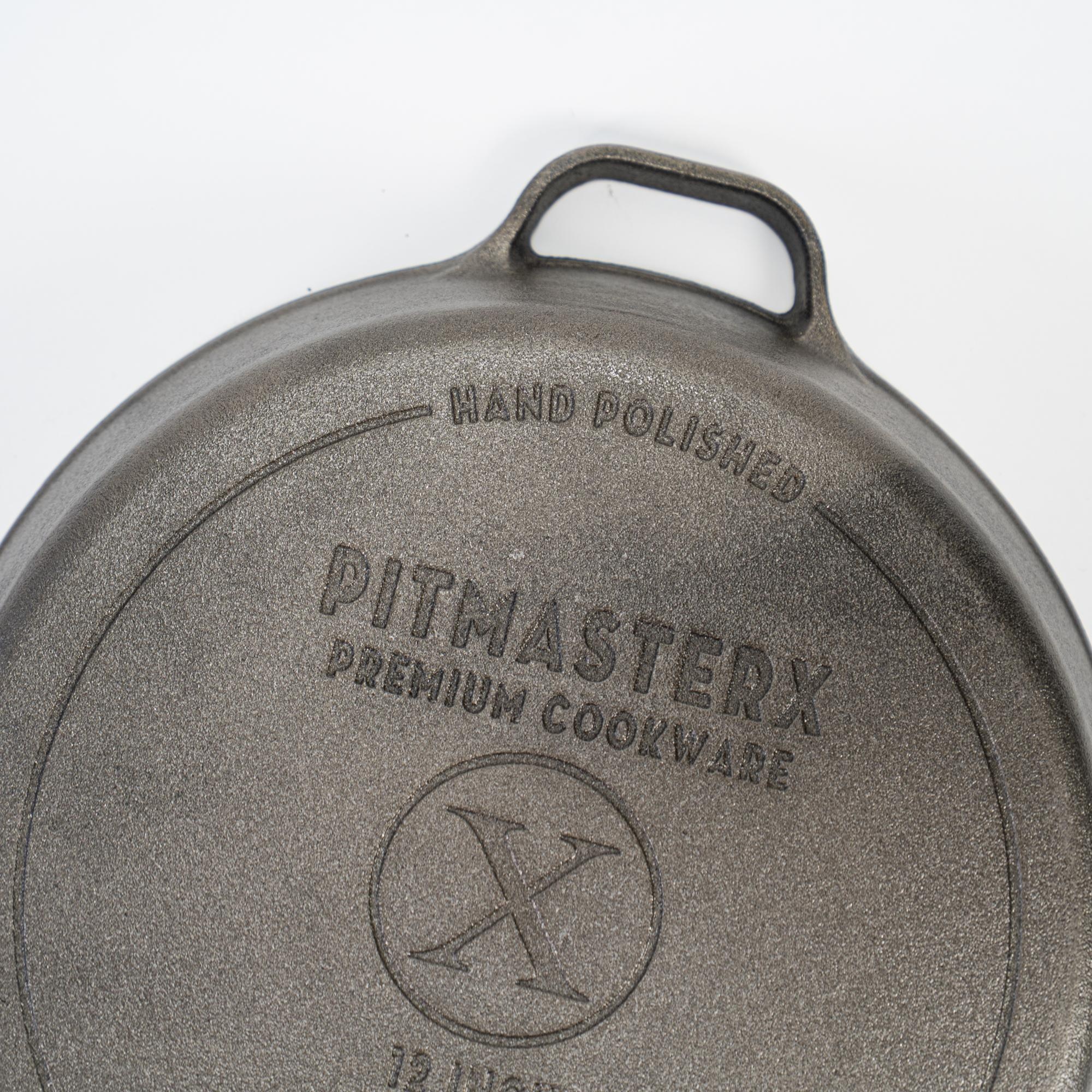 PitmasterX 12" mirror polished skillet met 2 handvatten