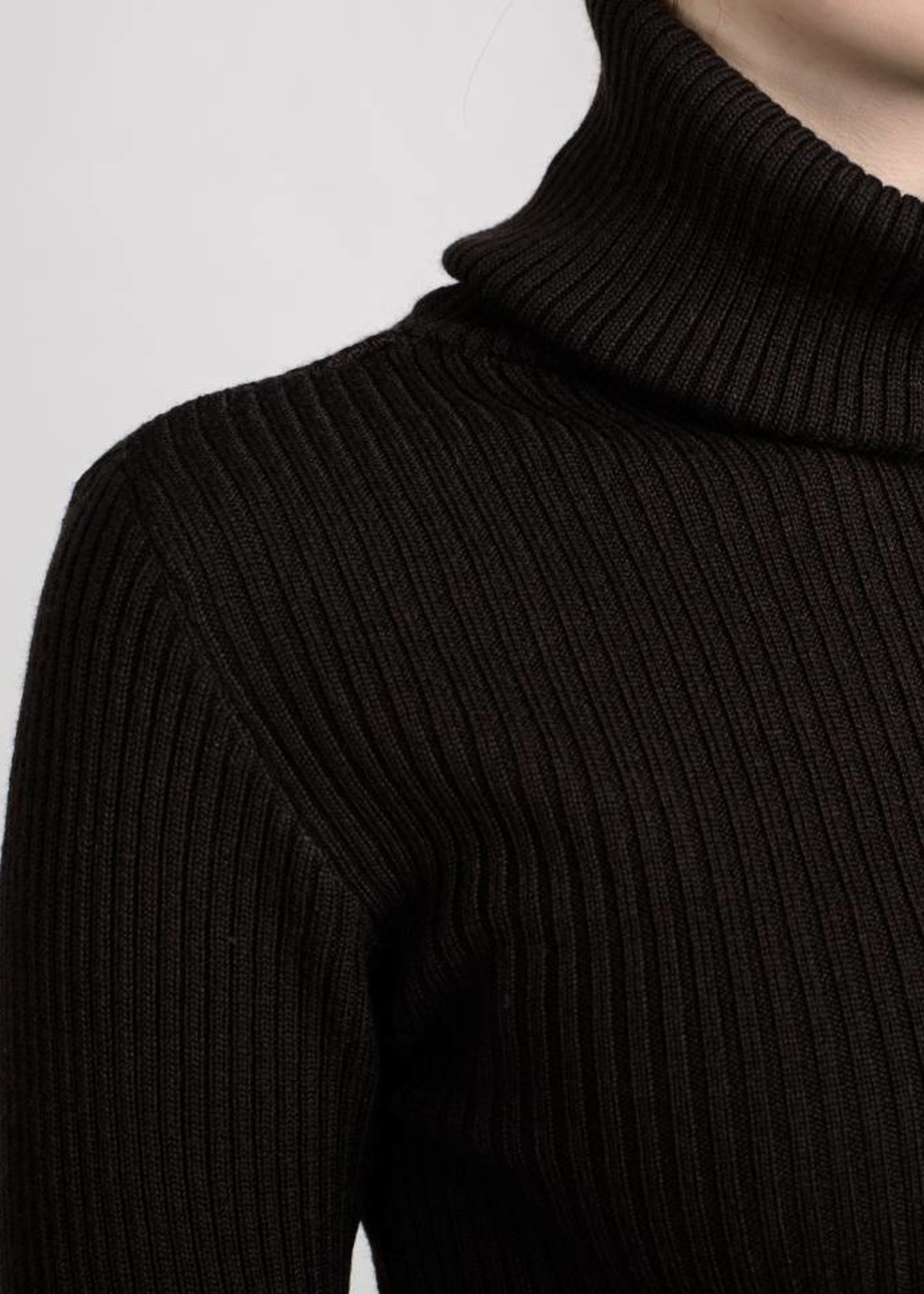 Ribbed merino wool turtleneck jumper