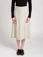 Silk midi skirt | Print brown