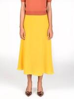 Silk midi skirt  | Yellow
