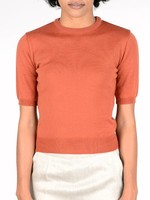 Short sleeved jumper | Rusty orange