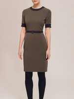 Kurzarm Kleid-Colourblock | Grün/Blau