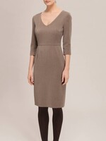 V-neck dress | Light brown