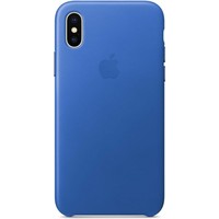 iPhone X Leather Back Cover - Blauw