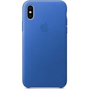 Apple iPhone X Couverture arrière en cuir - Bleu