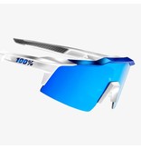 100% 100% SPEEDCRAFT® SL Matte White/Metallic Blue HiPER® Blue Multilayer Mirror Lens + Clear Lens Included