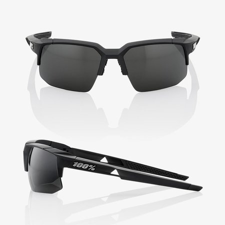 100% 100% SPEEDCOUPE® Soft Tact Black Smoke Lens + Clear Lens Included