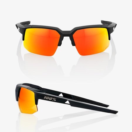 100% 100% SPEEDCOUPE® Soft Tact Black HiPER® Red Multilayer Mirror Lens + Clear Lens Included