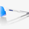 100% 100% S3® Matte White HiPER® Blue Multilayer Mirror Lens 100% 100% S3® Matte White HiPER® Blue Multilayer Mirror Lens