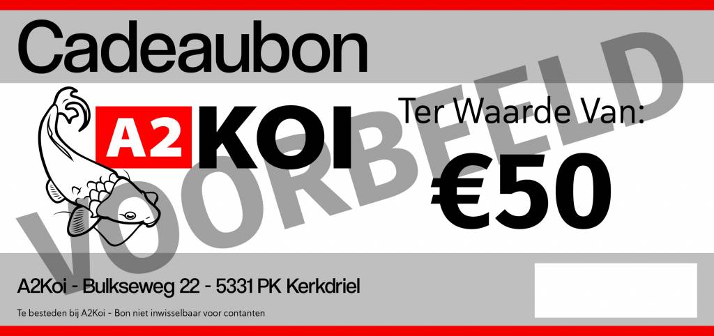 A2Koi Eur50 Cadeaubon a2koi kopen in de aanbieding A2Koi Eur50 Cadeaubon a2koi kopen in de aanbieding