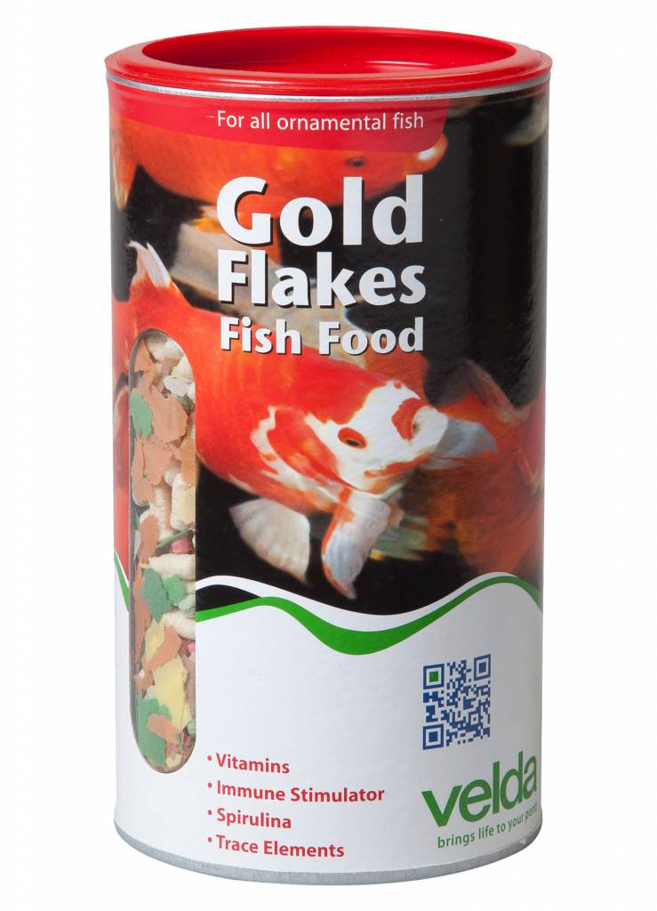 Afbeelding Velda Gold Flakes Fish Food 2500 Ml / 230 gram door A2koi.nl