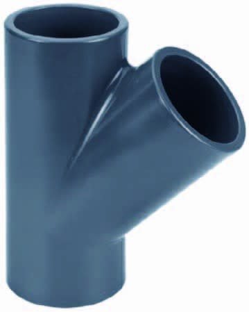Afbeelding Effast T-stuk 45° lijm 90mm door A2koi.nl