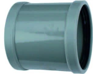 Afbeelding PVC Overschuifmof 2 x manchet 75mm Wavin door A2koi.nl