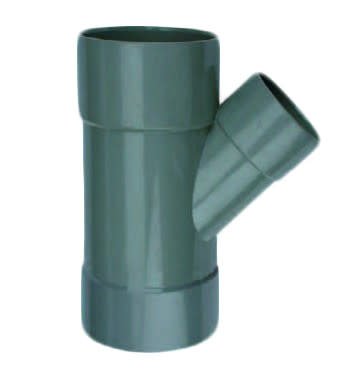 Afbeelding PVC Verloop T-Stuk 45° 3 x mof 110 x 40 mm Wavin door A2koi.nl