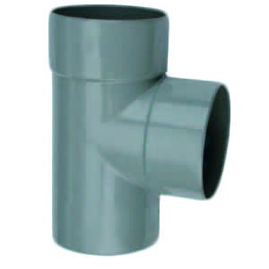 Afbeelding PVC T-Stuk 88° 2 x mof/1x spie 50 mm Wavin door A2koi.nl