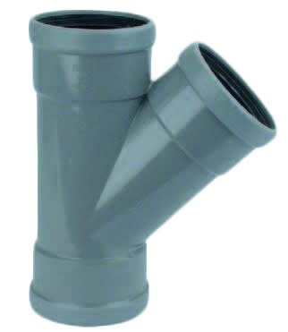 Afbeelding PVC T-Stuk 45° manchet - 3 x mof 160 mm Wavin door A2koi.nl
