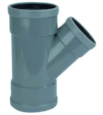 Afbeelding PVC Verloop T-Stuk 45° manchet - 3 x mof 160 x 110 mm Wavin door A2koi.nl