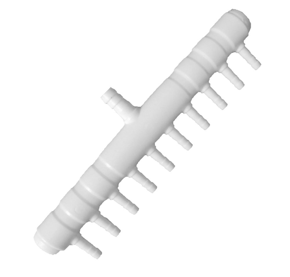 Afbeelding Luchtverdeler kunststof 9MM 10 uitgangen zonder kraan door A2koi.nl