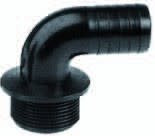 Afbeelding Haaks Slangpilaar buitendraad x tule PP zwart 1/2" x 13mm door A2koi.nl