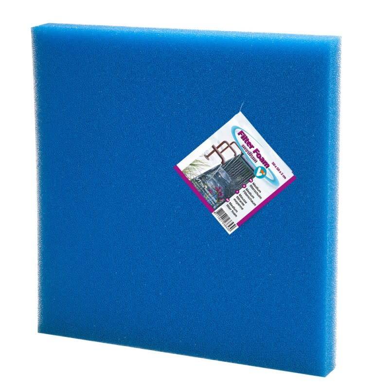 Afbeelding VT Filterschuim Medium Blauw 50 x 50 x 2 cm door A2koi.nl