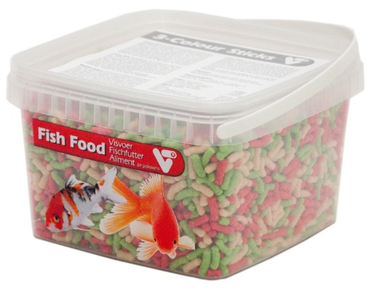 Afbeelding VT Visvoer Budget 3-Kleuren Sticks 2.5 Liter door A2koi.nl