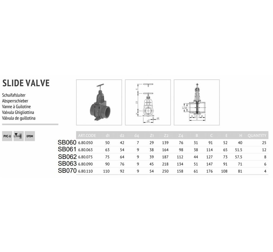 PVC Schuifkraan 50mm Vdl A2KOI & Vijverwinkel
