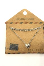 Ketting (N8829-1) Hart Zilver - Go Dutch Label.
