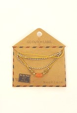 Go Dutch Label Ketting (N9302-06) coral zilver - Go Dutch Label