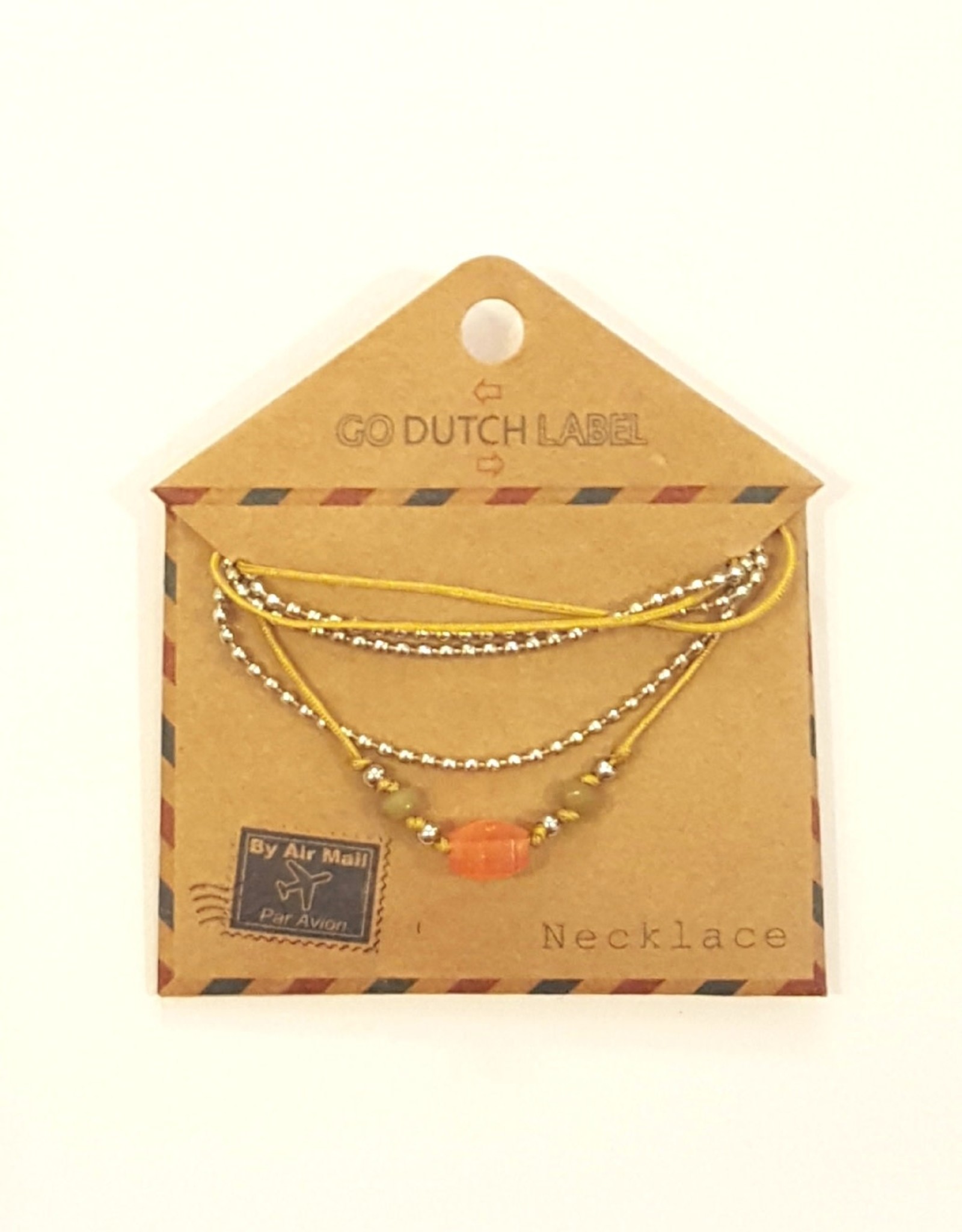 Go Dutch Label Ketting (N9302-06) coral zilver - Go Dutch Label