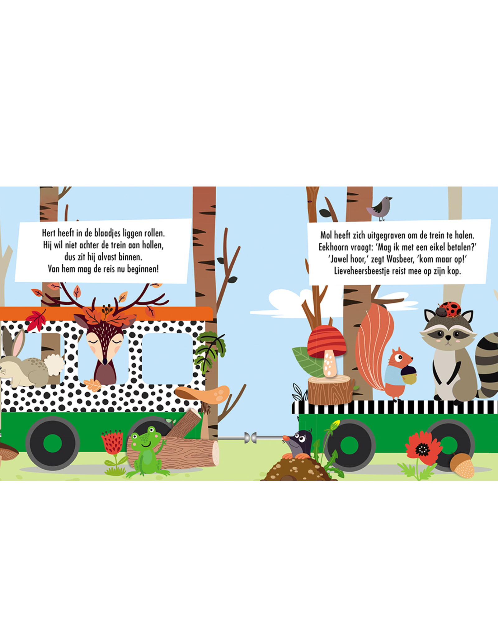 Boek en Puzzeltrein Bosdieren +3jr - Lantaarn Publishers