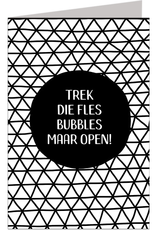 Trek die fles bubbles maar open - Wenskaart Marshmallow